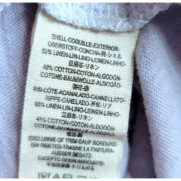 We The Free People Game Time Henley Top Long Sleeve Large Lavender Arm Stripes - Picture 12 of 14